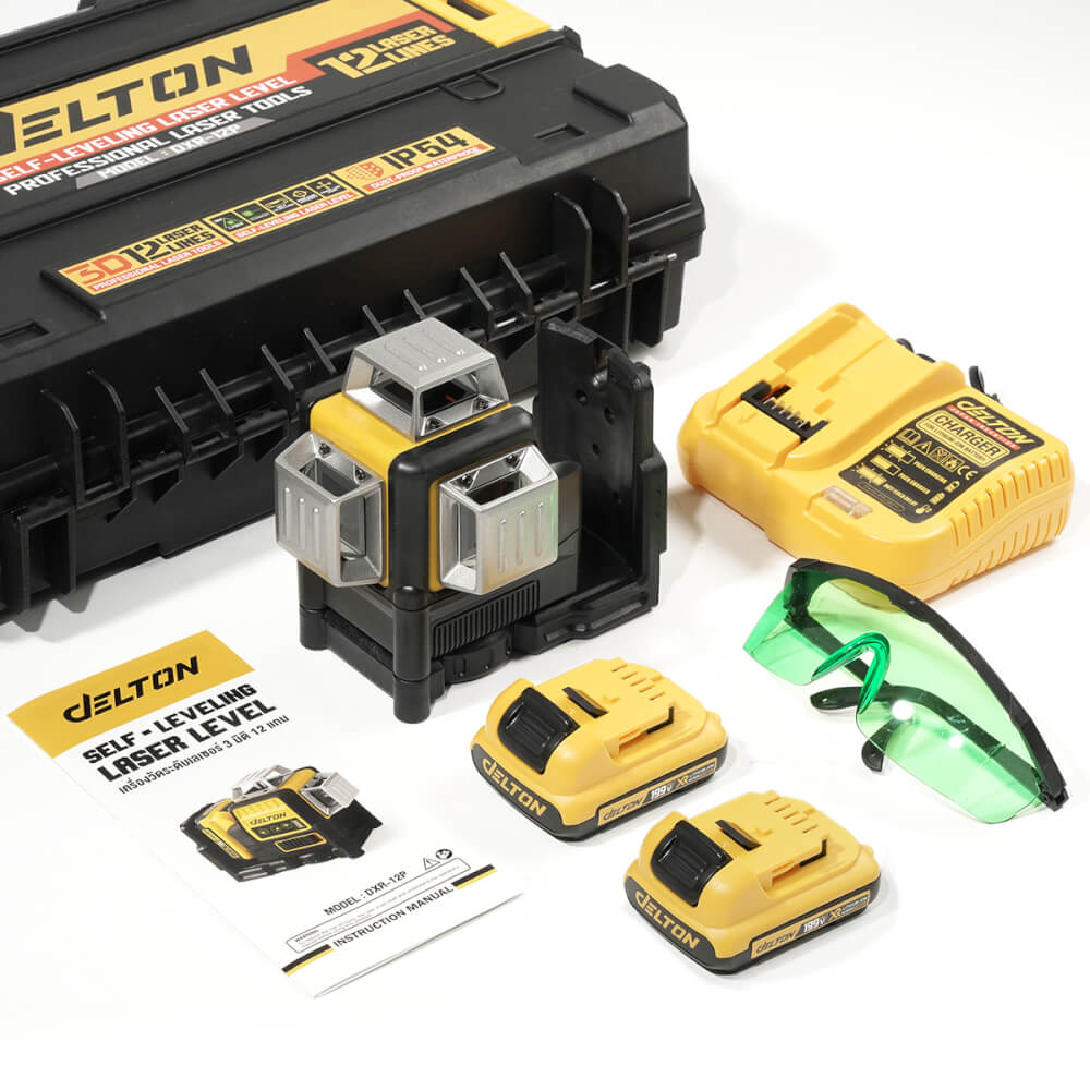 เครื่องวัดระดับเลเซอร์ DELTON รุ่น DXR-12P 3 มิติ 12 แกน 360 องศา